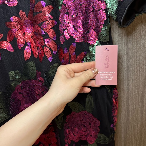 Ivy City Co Floral Dress in Pink and Green - Picture 5 of 6